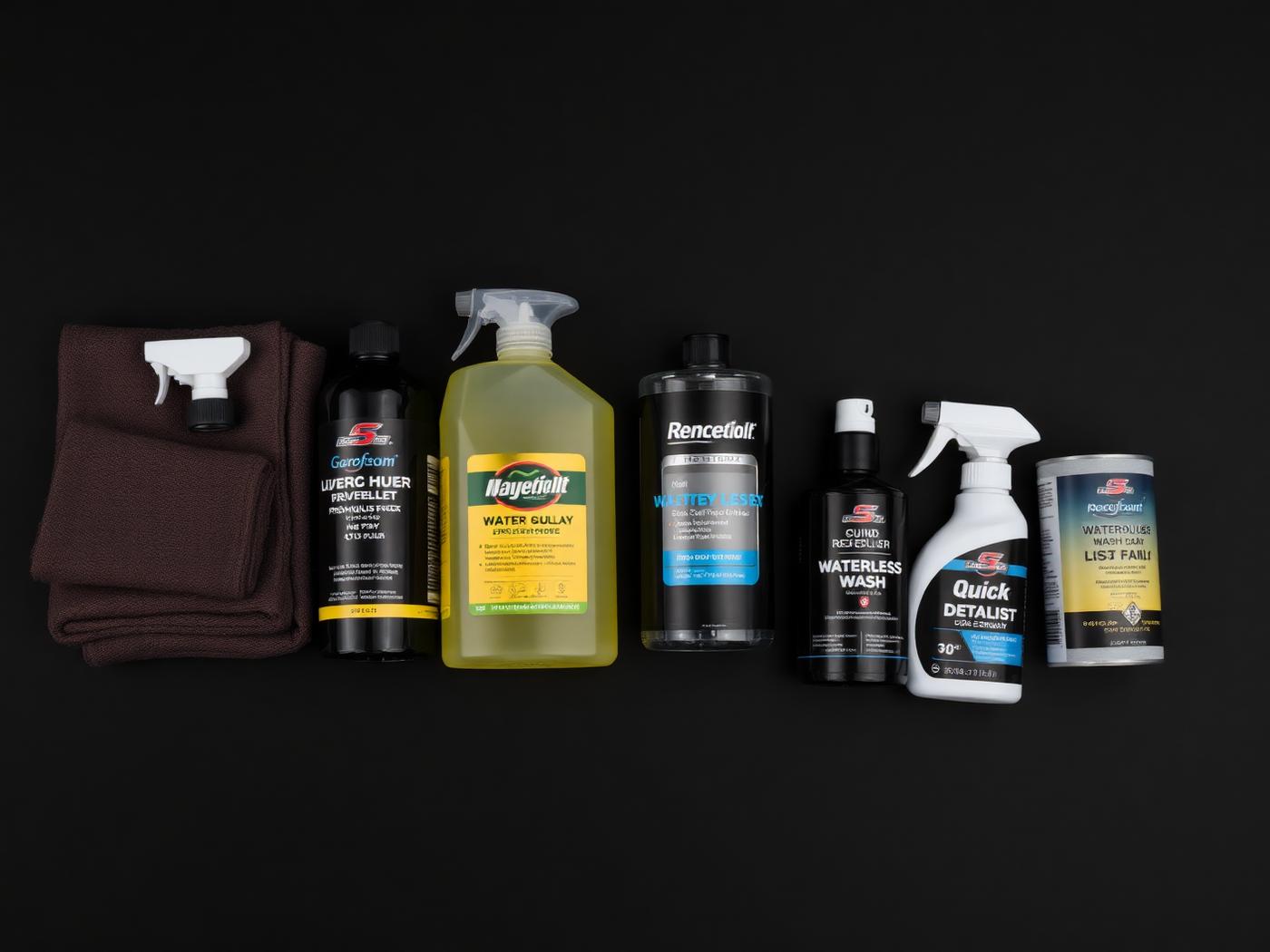 Productos y microfibras profesionales de Carsmot para lavado exterior en seco: waterless wash, quick detailer, sellador y paños de gramaje alto